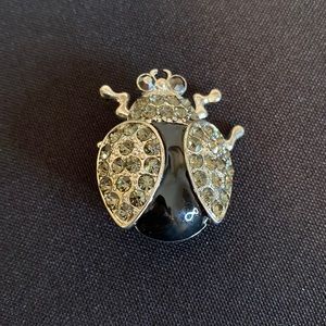 Beetle Brooch With Black Onyx Stones